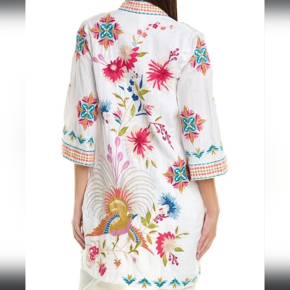 Johnny Was Julie Linen Kimono Coat - Picture 2 of 12